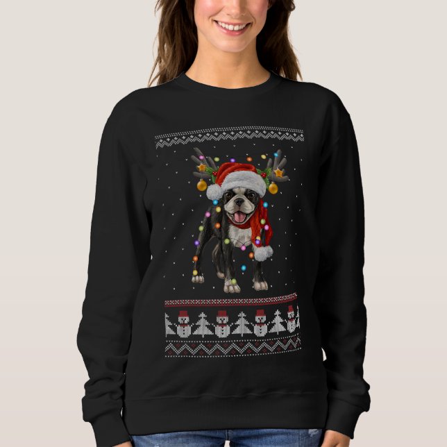 Sudadera Navidades de Boston Terrier (Anverso)