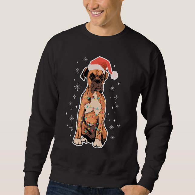 Sudadera Navidades De Boxeo Usan Hadas De Perro De Navidade (Anverso)