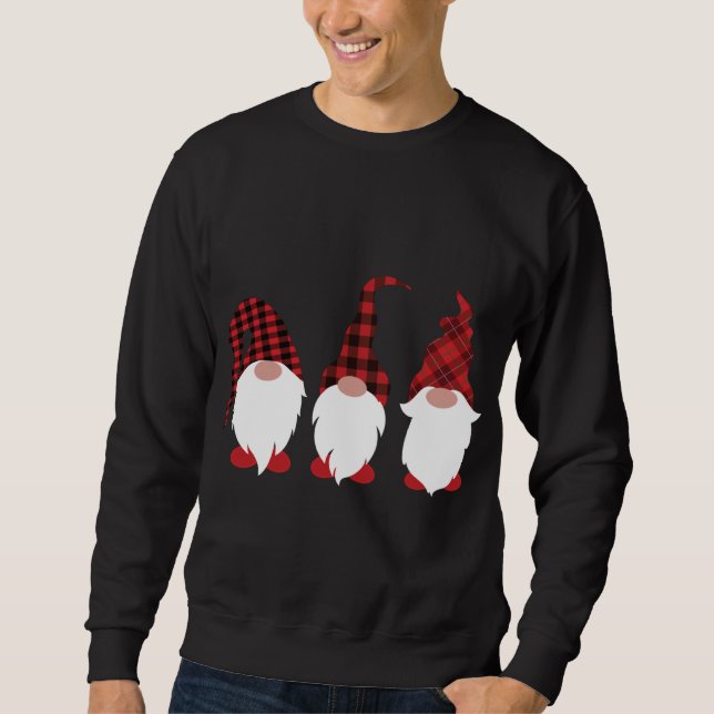 Sudadera Navidades de Buffalo Plaid Cute Gnomes (Anverso)