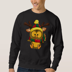 Sudadera Navidades de búho renos Antlers Niños de Navidad C