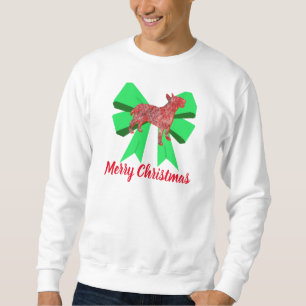 Sudadera Navidades de Bull Terrier Silhouette Dog y Green B