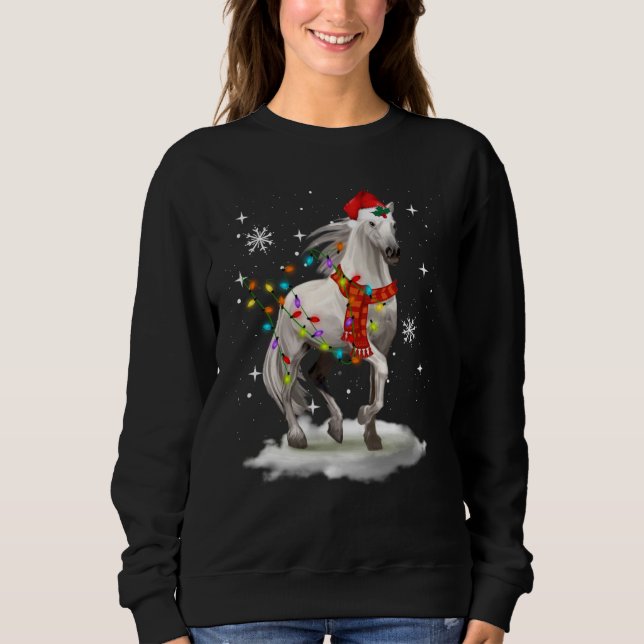 Sudadera Navidades de caballos iluminan con gracia (Anverso)