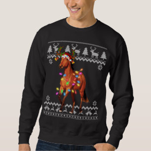 Sudadera Navidades de caballos iluminan el ornamento de Nav