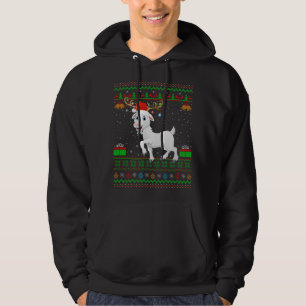 Sudadera Navidades de cabra con gorra de Santa