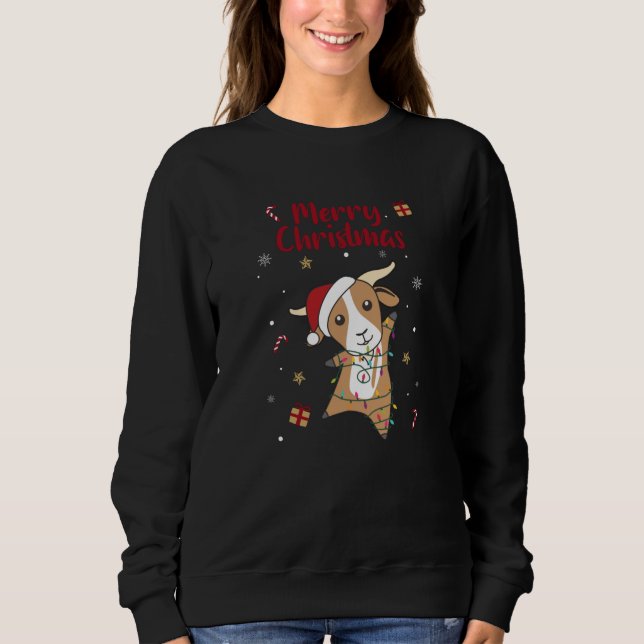 Sudadera Navidades de cabras animales de invierno (Anverso)