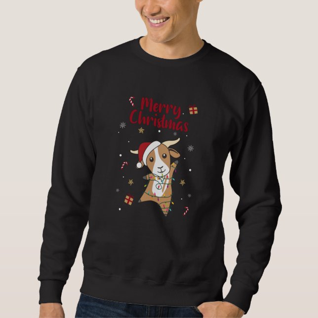 Sudadera Navidades de cabras animales de invierno (Anverso)
