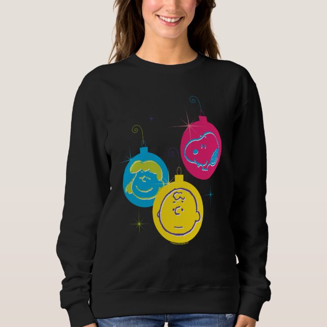 Sudadera Navidades de cacahuetes baubles trio (Anverso)