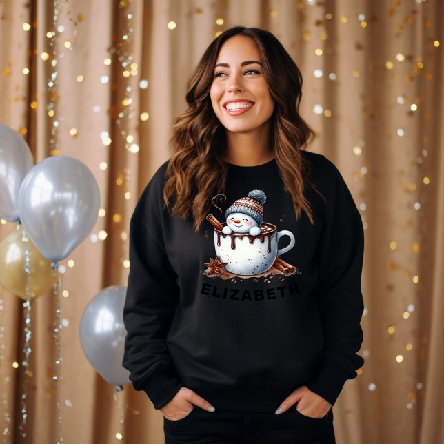 Sudadera Navidades de cacao caliente de Snowman Personaliza (Subido por el creador)
