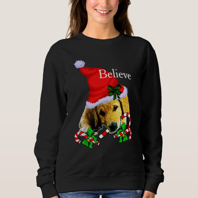 Sudadera Navidades de Cachorros de Golden Retriever (Anverso)