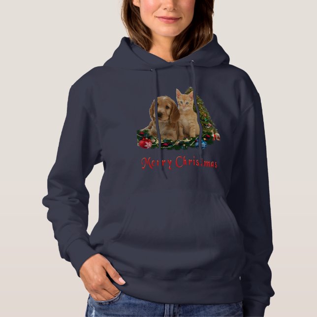Sudadera navidades de cachorros y gatitos (Anverso)