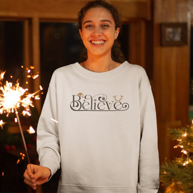 Sudadera Navidades de caligrafía de creencia moderna y eleg (Subido por el creador)