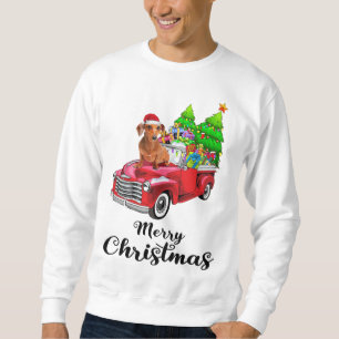 Sudadera Navidades de Camión Rojo en Dachshund
