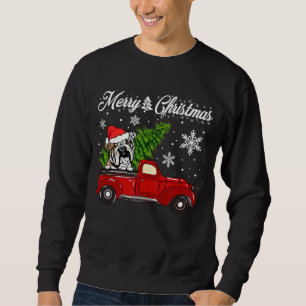 Sudadera Navidades de Camiones Rojos en Bulldog inglés dic