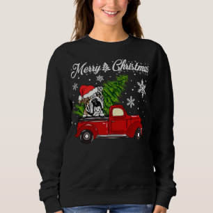 Sudadera Navidades de Camiones Rojos en Bulldog inglés dic