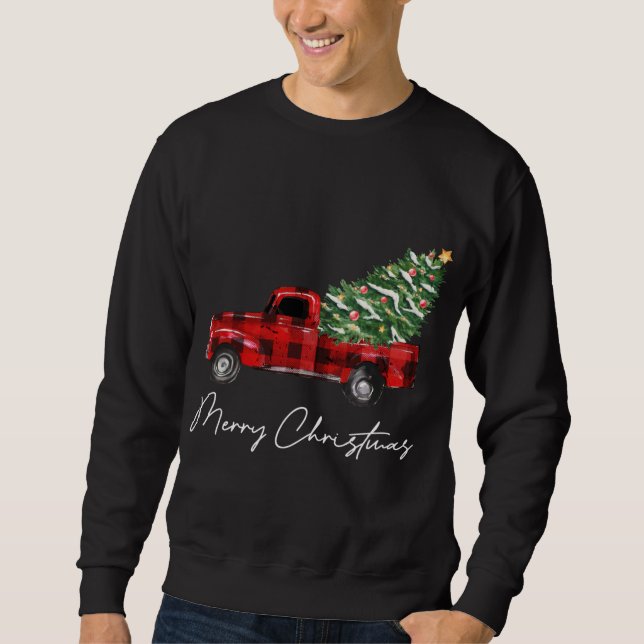 Sudadera Navidades de Camiones Rojos Feliz Navidad (Anverso)