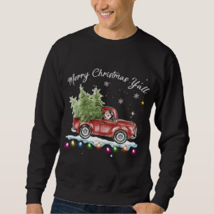 Sudadera Navidades de Camiones Rojos Vintage Merry Christma