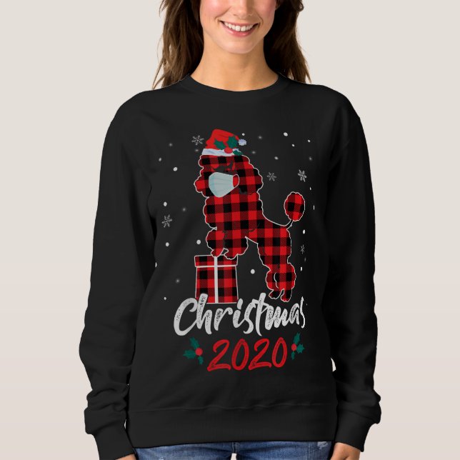 Sudadera Navidades de canapé 2020 Perro de caniche de la ca (Anverso)