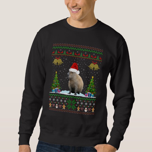 Sudadera Navidades de Capibara Xmas Iluminando Santa Hat (Anverso)