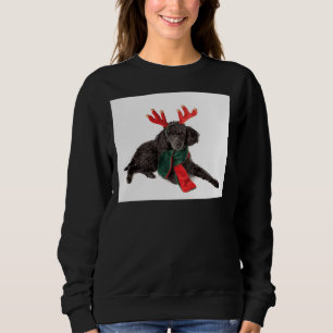 Sudadera Navidades De Carne Negra Con Antler Rojo De Carne