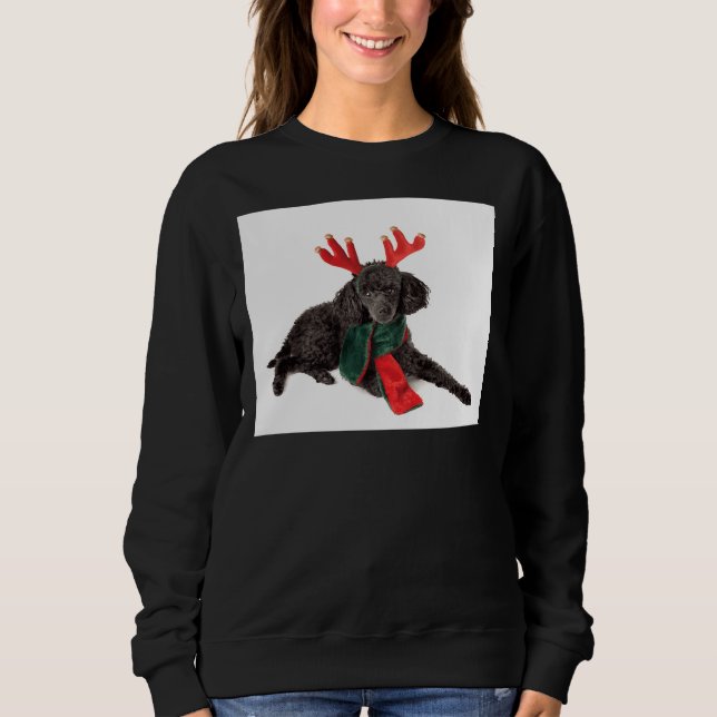 Sudadera Navidades De Carne Negra Con Antler Rojo De Carne  (Anverso)