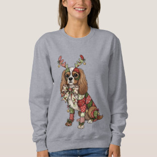 Sudadera Navidades de Cavalier King Charles Spaniel Patchwo