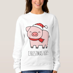 Sudadera Navidades de cerdo rosados cúrgenes Minimalistas