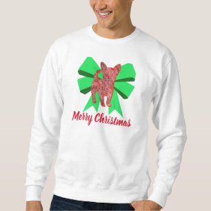 Sudadera Navidades de Chihuahua Silhouette Red Dog y Green