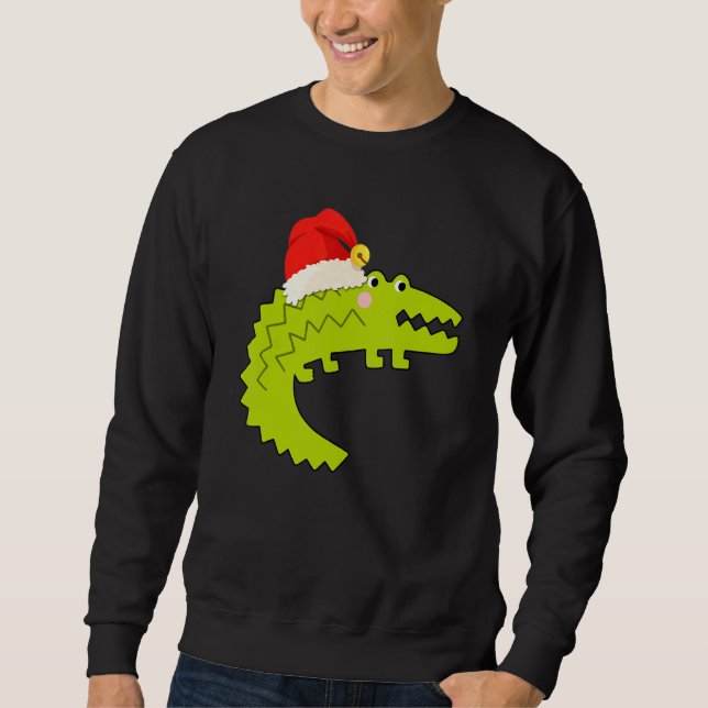 Sudadera Navidades de cocodrilos en Santa Riding (Anverso)