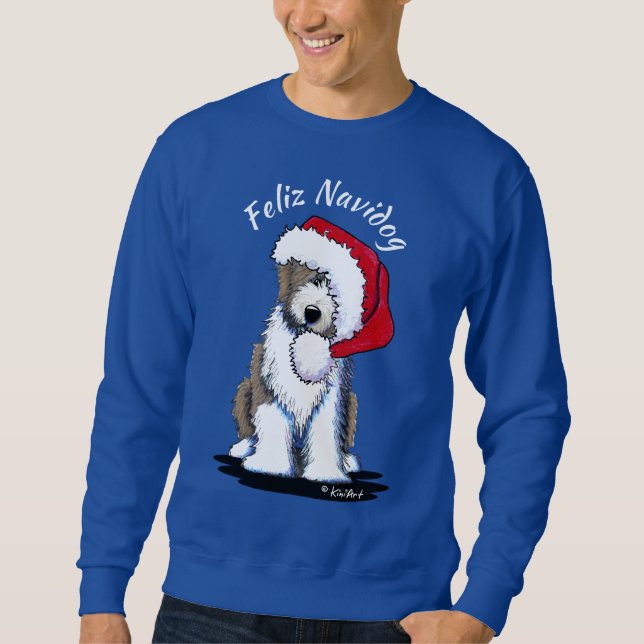 Sudadera Navidades de Collie con barba de KiniArt (Anverso)