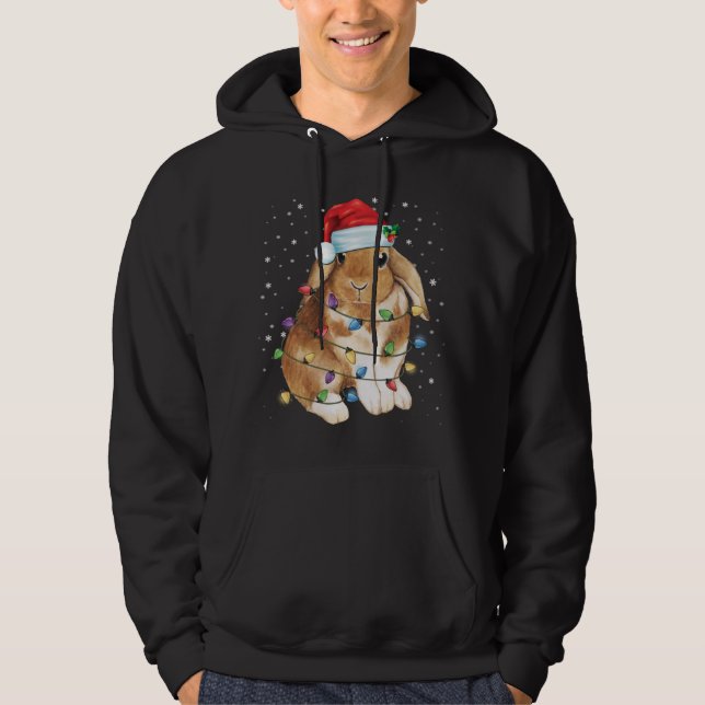 Sudadera Navidades de conejo conejo alumbran Navidad divert (Anverso)