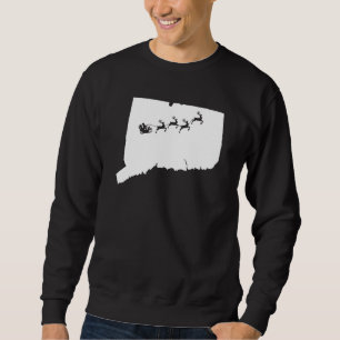 Sudadera Navidades de Connecticut Mapa reno