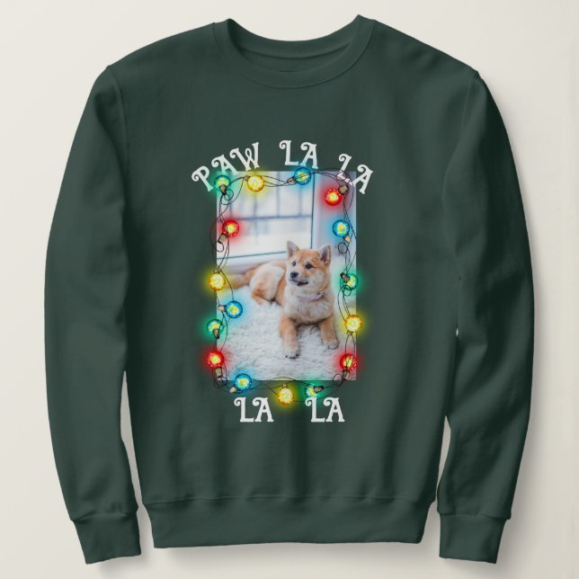 Sudadera Navidades de Cute Dog Paw la la Mascota Foto Sweat (Anverso del diseño)