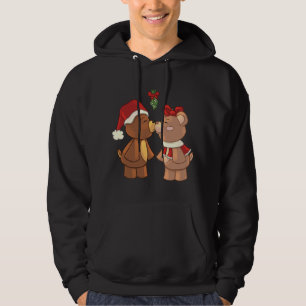 Sudadera Navidades De Cute Teddy Bears Besando Bajo Mistlet