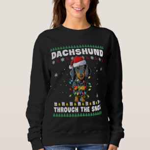 Sudadera Navidades de Dachshund alumbran árboles de perros 