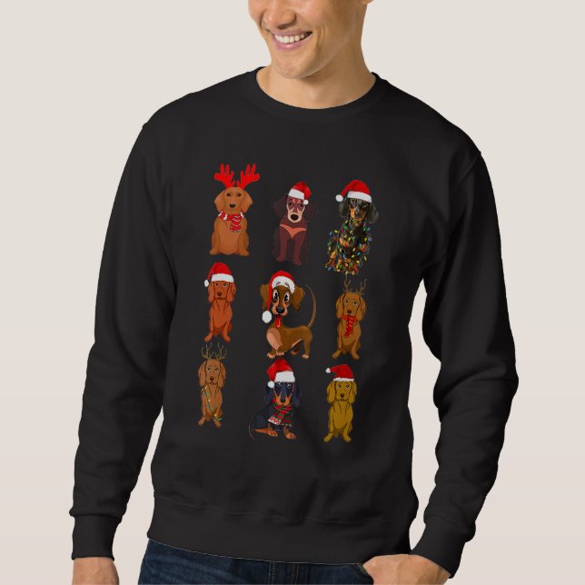 Sudadera Navidades de Dachshund Perro de Santa Reindeer Dac (Anverso)