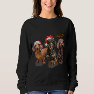 Sudadera Navidades de Dachshund Reindeer de Santa Hat Dachs