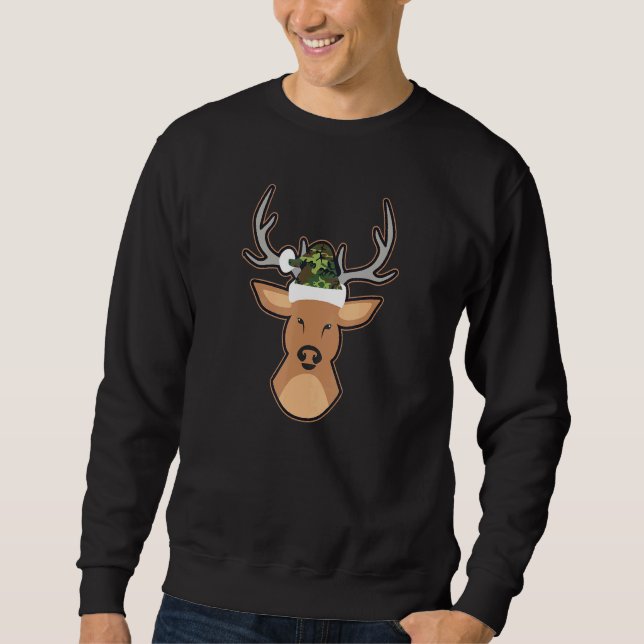 Sudadera Navidades de Deer Santa Hat Camo (Anverso)