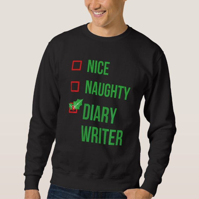 Sudadera Navidades de Diary Writer Funny Pajama (Anverso)
