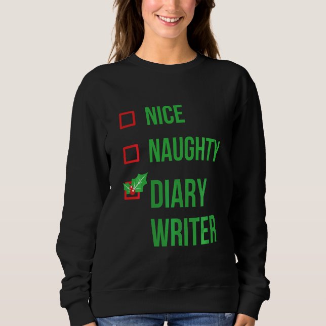Sudadera Navidades de Diary Writer Funny Pajama (Anverso)