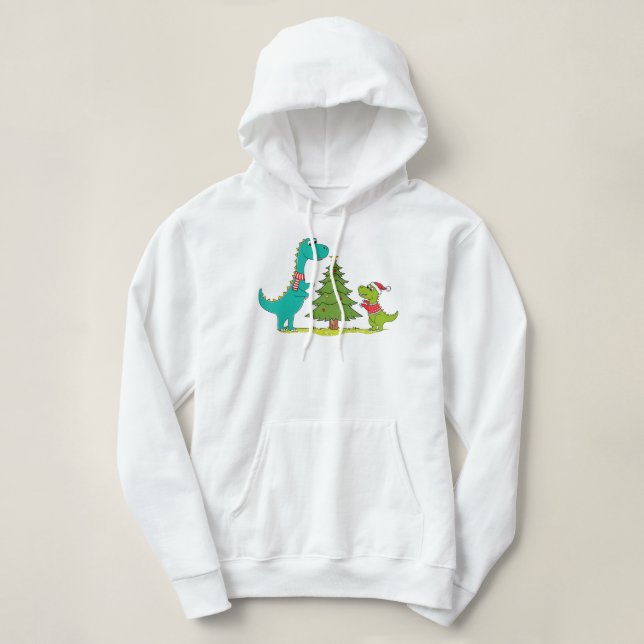 Sudadera Navidades de dinosaurios celebrando (Diseño del anverso)