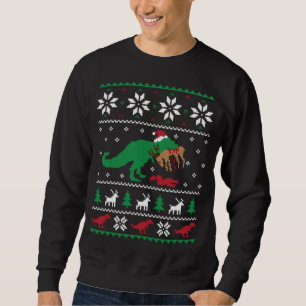 Sudadera Navidades de dinosaurios divertidos de renos de T