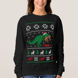 Sudadera Navidades de dinosaurios divertidos de renos de T 