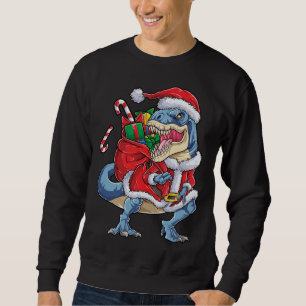 Sudadera Navidades de Dinosaurios Hombres Santa Claus T rex