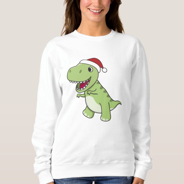 Sudadera Navidades de Dinosaurios Niegan Invierno T-Rex Din (Anverso)