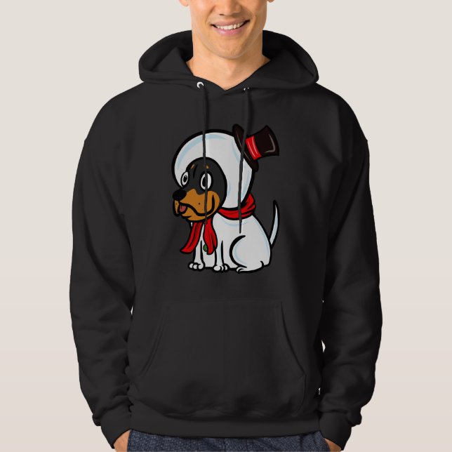 Sudadera Navidades de disfraces de rottweiler Cute Snowman (Anverso)