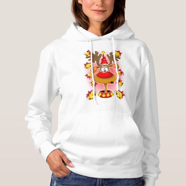 Sudadera Navidades de diversión de renos Personalizado con  (Anverso)