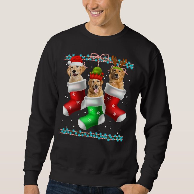 Sudadera Navidades de Dog Golden Retriever Socks 372 (Anverso)