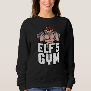 Sudadera Navidades de Elf Gym Kettlebell Bodybuilder