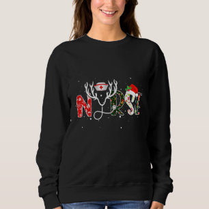Sudadera Navidades de enfermería Stethoscope reno Santa Hat