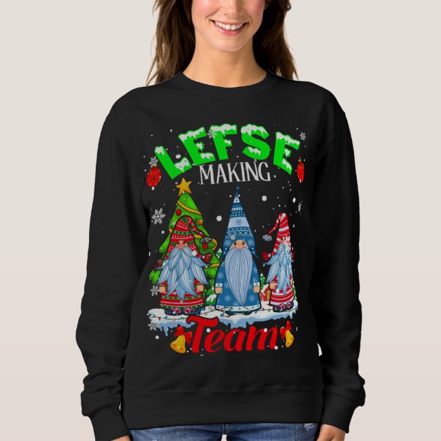 Sudadera Navidades de equipo de Lefse Making Gnomes (Anverso)